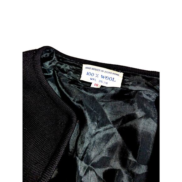 Vtge Beaded Wool jacket mid 80's to early 90'sBust 42" length 24"3/4 Sleeves 25" - Picture 2 of 10